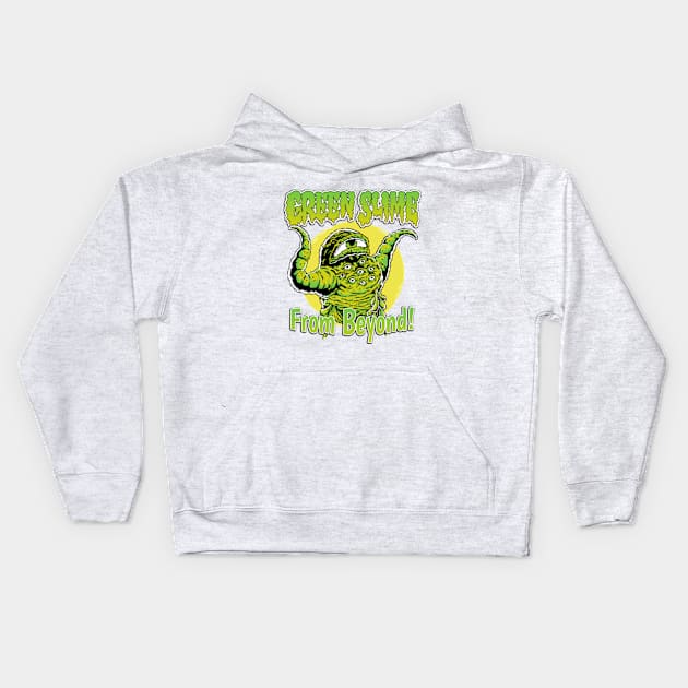 Green Slime From Beyond! Kids Hoodie by Plan8